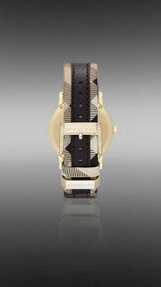  Shop Authentic Burberry The City Gold Dial Black Leather Strap Watch for Men - BU9032 - Luxxuri