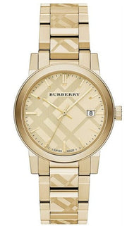  Shop Authentic Burberry The City Gold Dial Gold Steel Strap Watch for Men - BU9038 - Luxxuri