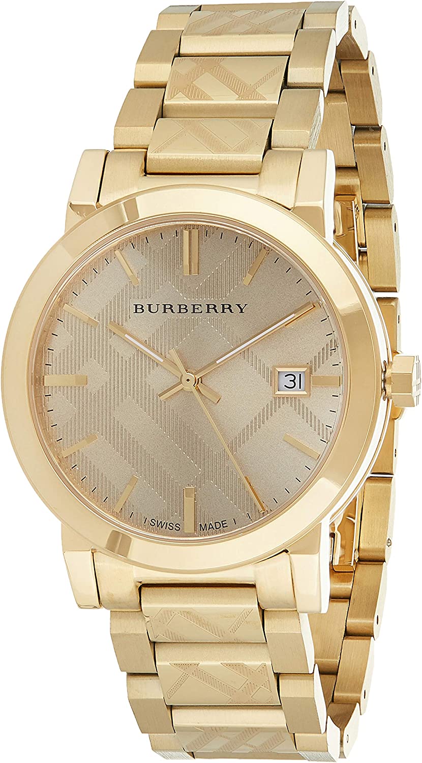  Shop Authentic Burberry The City Gold Dial Gold Steel Strap Watch for Men - BU9038 - Luxxuri
