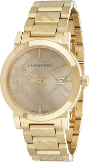  Shop Authentic Burberry The City Gold Dial Gold Steel Strap Watch for Men - BU9038 - Luxxuri