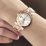  Shop Authentic Burberry The City White Dial Rose Gold Steel Strap Watch for Women - BU9104 - Luxxuri