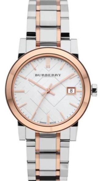  Shop Authentic Burberry The City White Dial Two Tone Steel Strap Watch for Women - BU9105 - Luxxuri