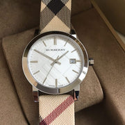  Shop Authentic Burberry The City White Dial Brown Leather Strap Watch for Women - BU9113 - Luxxuri