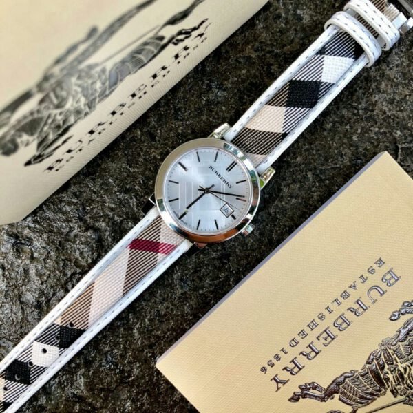  Shop Authentic Burberry The City Silver Dial Brown Leather Strap Watch for Women - BU9136 - Luxxuri