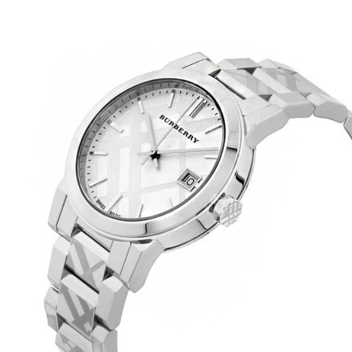  Shop Authentic Burberry The City White Dial Silver Steel Strap Watch for Women - BU9144 - Luxxuri