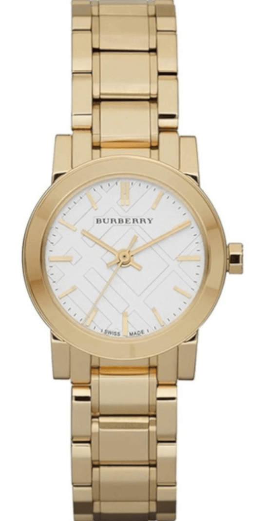  Shop Authentic Burberry The City White Dial Gold Steel Strap Watch for Women - BU9103 - Luxxuri