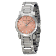  Shop Authentic Burberry The City Diamonds Pink Dial Silver Steel Strap Watch for Women - BU9231 - Luxxuri