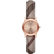  Shop Authentic Burberry The City Pink Dial Brown Leather Strap Watch for Women - BU9236 - Luxxuri