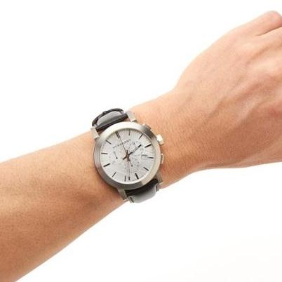  Shop Authentic Burberry The City Chronograph White Dial Black Leather Strap Watch for Men - BU9355 - Luxxuri