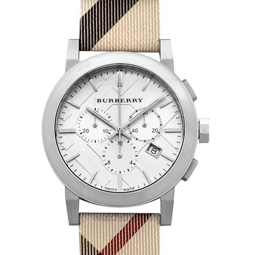  Shop Authentic Burberry The City Nova White Dial Checked Brown Leather Strap Watch for Men - BU9357 - Luxxuri