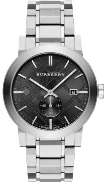  Shop Authentic Burberry The City Black Dial Silver Steel Strap Watch for Men - BU9901 - Luxxuri