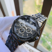  Shop Authentic Bulova Octova Chronograph Black Crystal Dial Black Steel Strap Watch for Men - 98C134 - Luxxuri