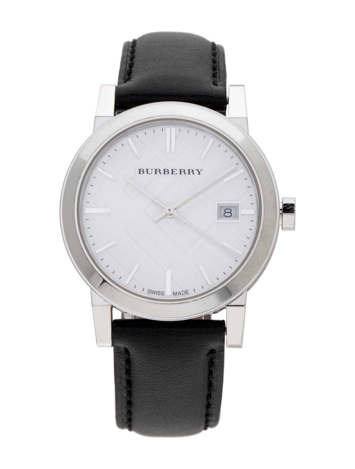  Shop Authentic Burberry The City Silver Dial Black Leather Strap Watch for Women - BU9106 - Luxxuri