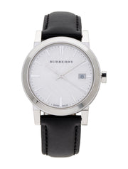  Shop Authentic Burberry The City Silver Dial Black Leather Strap Watch for Women - BU9106 - Luxxuri