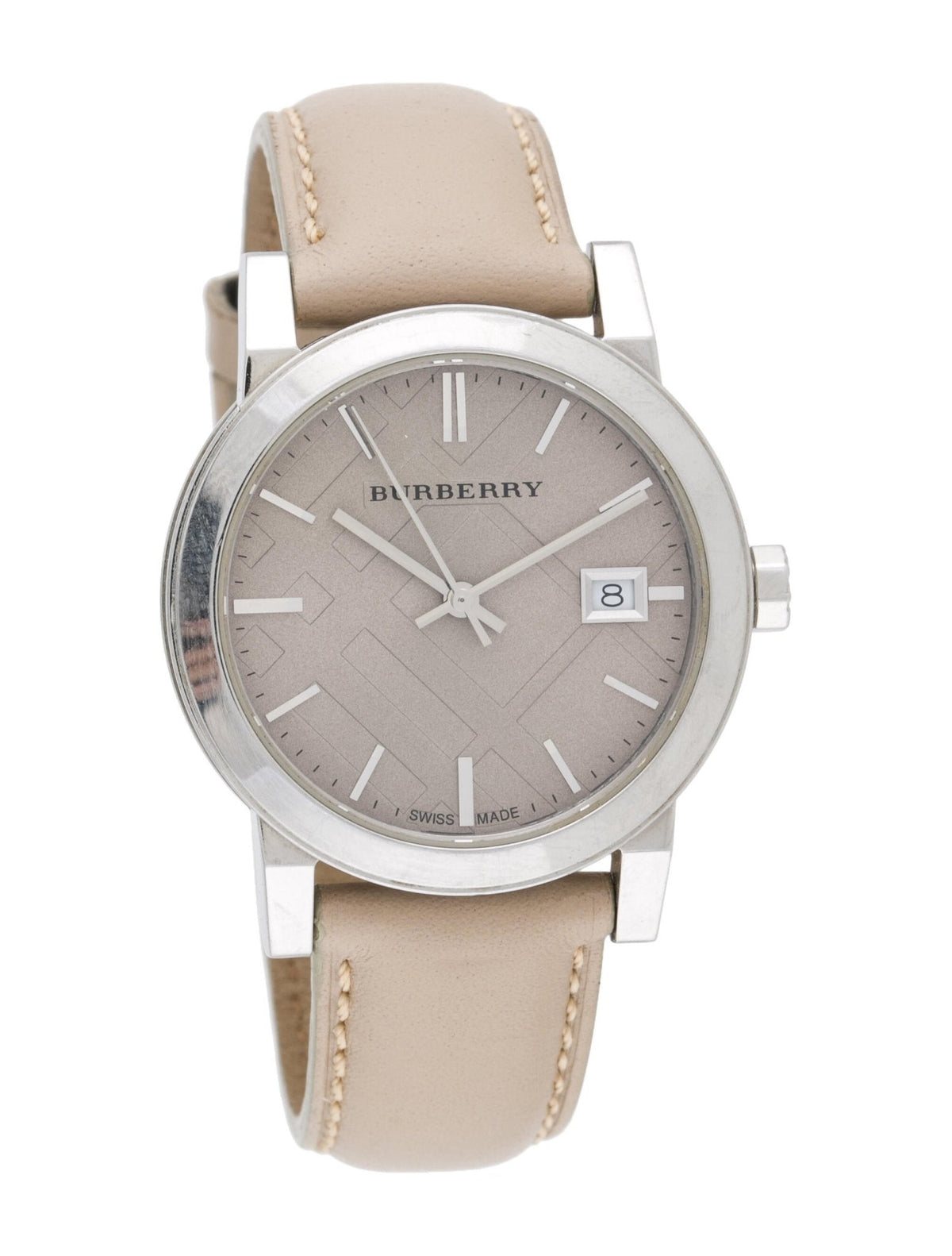  Shop Authentic Burberry The City Beige Dial Beige Leather Strap Watch for Women - BU9107 - Luxxuri