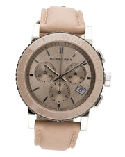  Shop Authentic Burberry The City Chronograph Rose Gold Dial Beige Leather Strap Watch For Women - BU9702 - Luxxuri