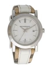  Shop Authentic Burberry Heritage Nova Heritage White Dial Leather Strap Watch for Women - BU1395 - Luxxuri