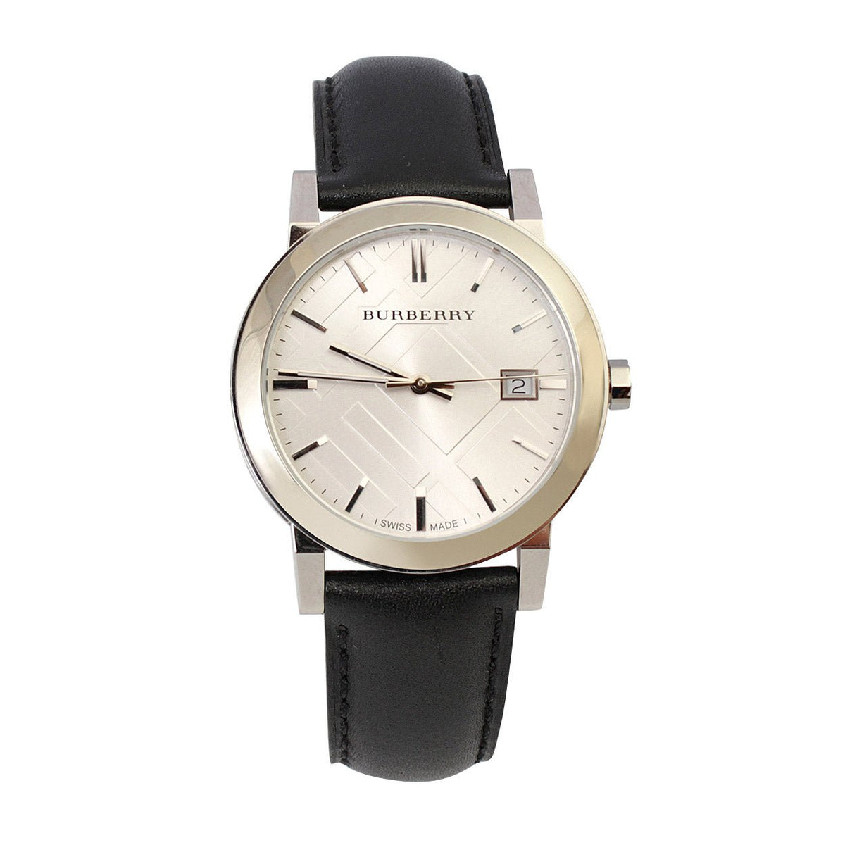  Shop Authentic Burberry The City White Dial Black Leather Strap Watch for Men - BU9008 - Luxxuri