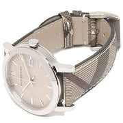  Shop Authentic Burberry The City Beige Dial Chequered Brown Leather Strap Watch for Women - BU9029 - Luxxuri