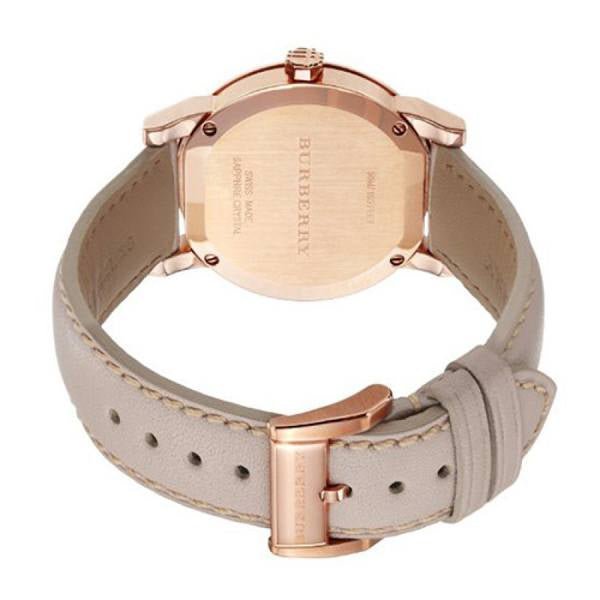  Shop Authentic Burberry The City Diamonds Beige Dial Beige Leather Strap Watch for Women - BU9131 - Luxxuri