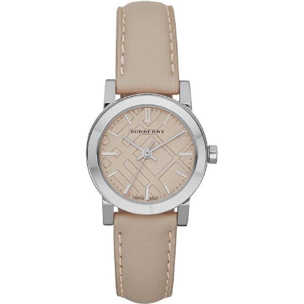  Shop Authentic Burberry The City Beige Dial Beige Leather Strap Watch for Women - BU9207 - Luxxuri
