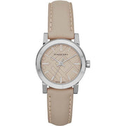  Shop Authentic Burberry The City Beige Dial Beige Leather Strap Watch for Women - BU9207 - Luxxuri