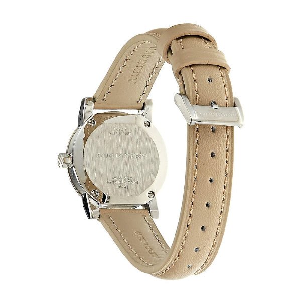  Shop Authentic Burberry The City Beige Dial Beige Leather Strap Watch for Women - BU9207 - Luxxuri