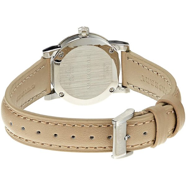  Shop Authentic Burberry The City Beige Dial Beige Leather Strap Watch for Women - BU9207 - Luxxuri