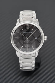  Shop Authentic Burberry The Classic Round Black Dial Silver Steel Strap Watch for Men - BU10005 - Luxxuri