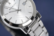  Shop Authentic Burberry The City Silver Dial Silver Steel Strap Watch for Women - BU9000 - Luxxuri