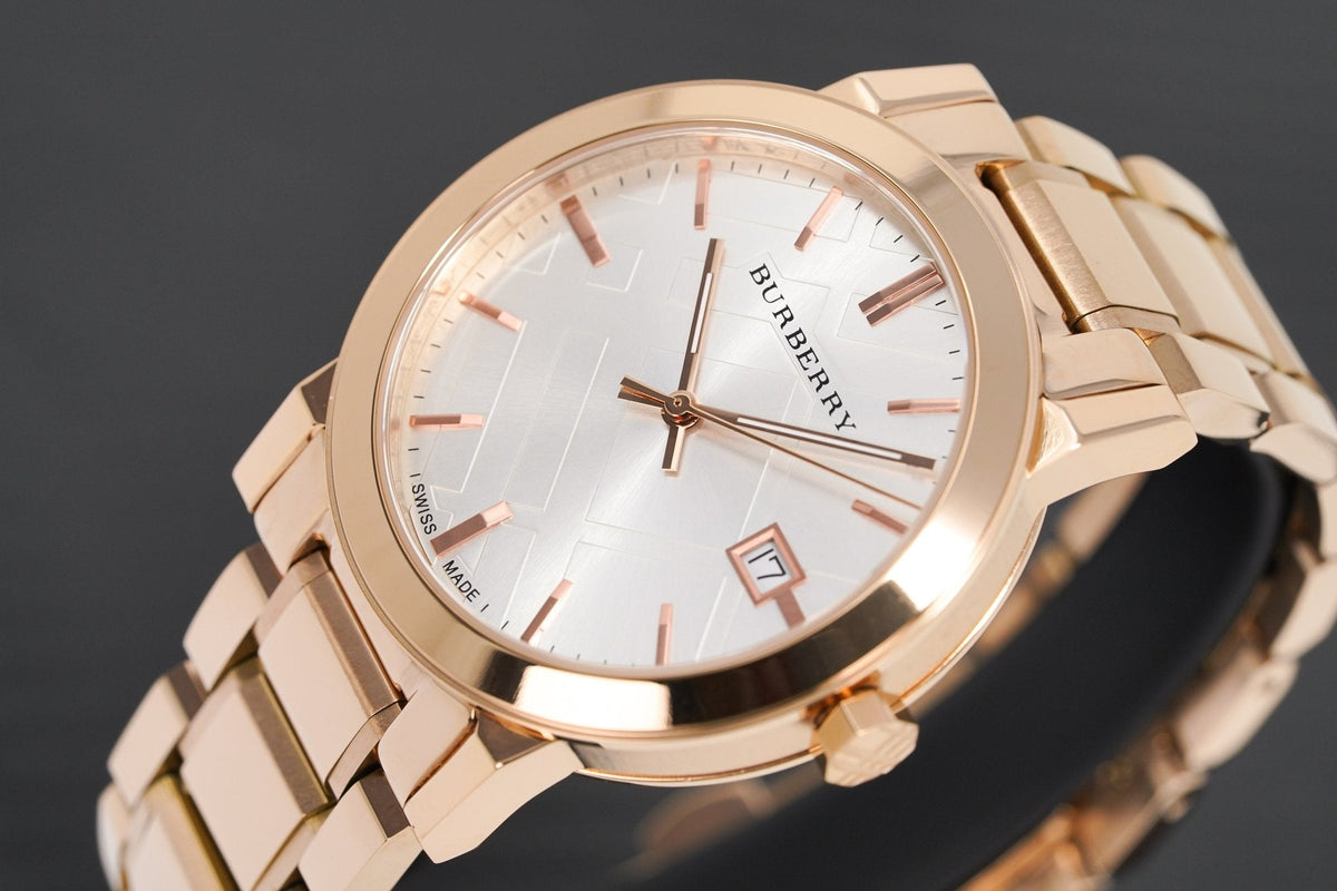  Shop Authentic Burberry The City White Dial Rose Gold Steel Strap Watch for Women - BU9004 - Luxxuri