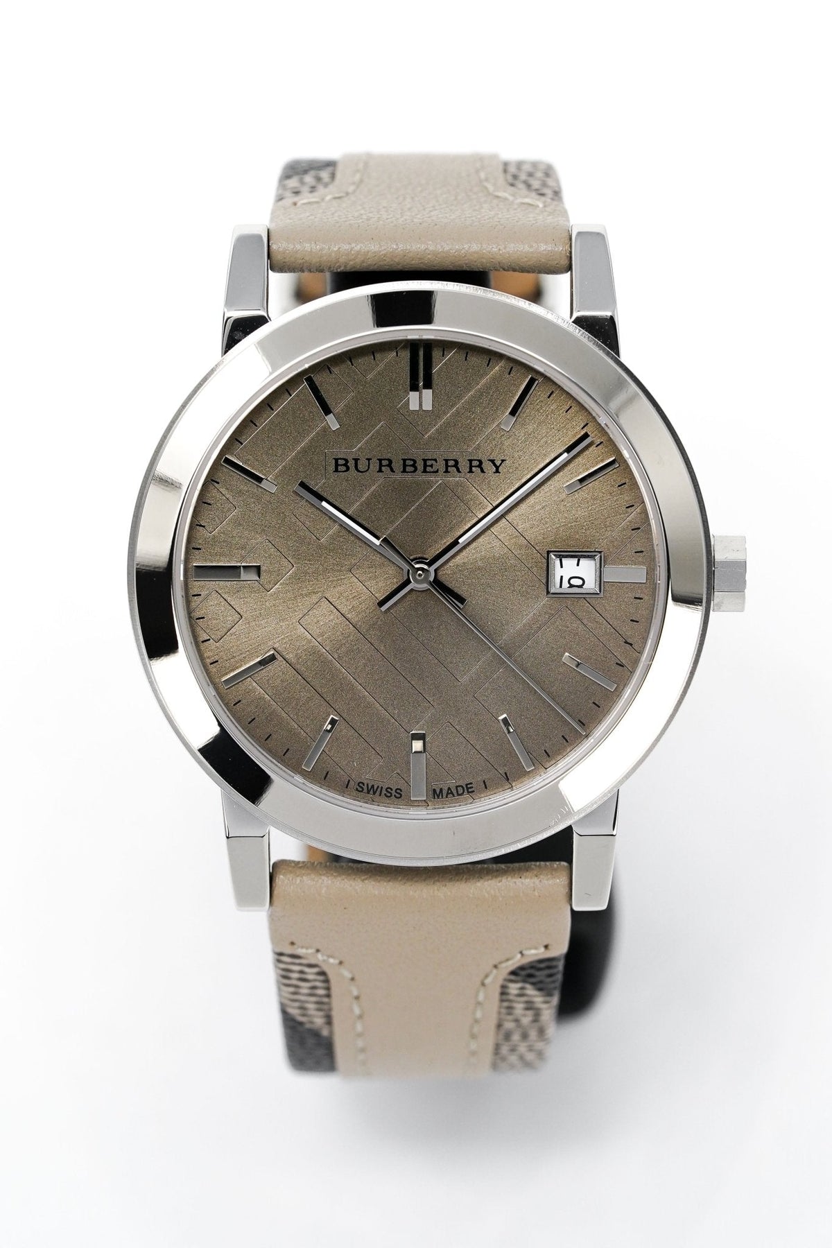  Shop Authentic Burberry The City Beige Dial Tan Leather Strap Watch for Women - BU9021 - Luxxuri