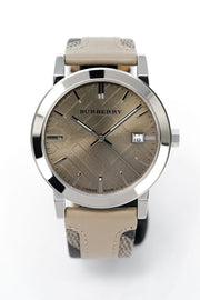  Shop Authentic Burberry The City Beige Dial Tan Leather Strap Watch for Women - BU9021 - Luxxuri