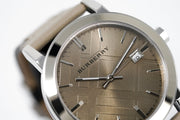  Shop Authentic Burberry The City Beige Dial Tan Leather Strap Watch for Women - BU9021 - Luxxuri