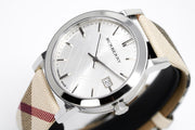  Shop Authentic Burberry The City Nova Silver Dial White Leather Strap Watch for Women - BU9022 - Luxxuri