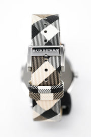  Shop Authentic Burberry The City Nova Silver Dial White Leather Strap Watch for Women - BU9022 - Luxxuri