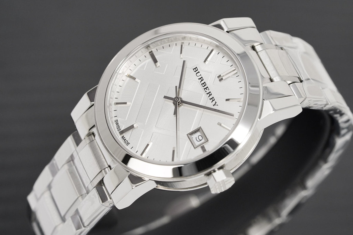  Shop Authentic Burberry The City White Dial Silver Steel Strap Watch for Women - BU9100 - Luxxuri
