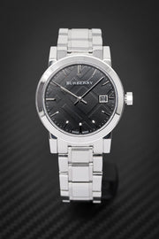  Shop Authentic Burberry The City Black Dial Silver Steel Strap Watch for Women - BU9101 - Luxxuri