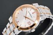  Shop Authentic Burberry The City White Dial Two Tone Steel Strap Watch for Women - BU9105 - Luxxuri