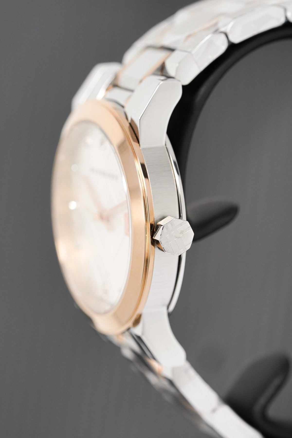  Shop Authentic Burberry The City Diamonds White Dial Two Tone Steel Strap Watch for Women - BU9127 - Luxxuri