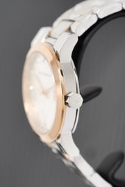  Shop Authentic Burberry The City Diamonds White Dial Two Tone Steel Strap Watch for Women - BU9127 - Luxxuri