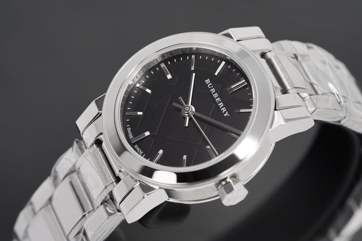  Shop Authentic Burberry The City Black Dial Silver Steel Strap Watch for Women - BU9201 - Luxxuri