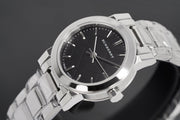  Shop Authentic Burberry The City Black Dial Silver Steel Strap Watch for Women - BU9201 - Luxxuri