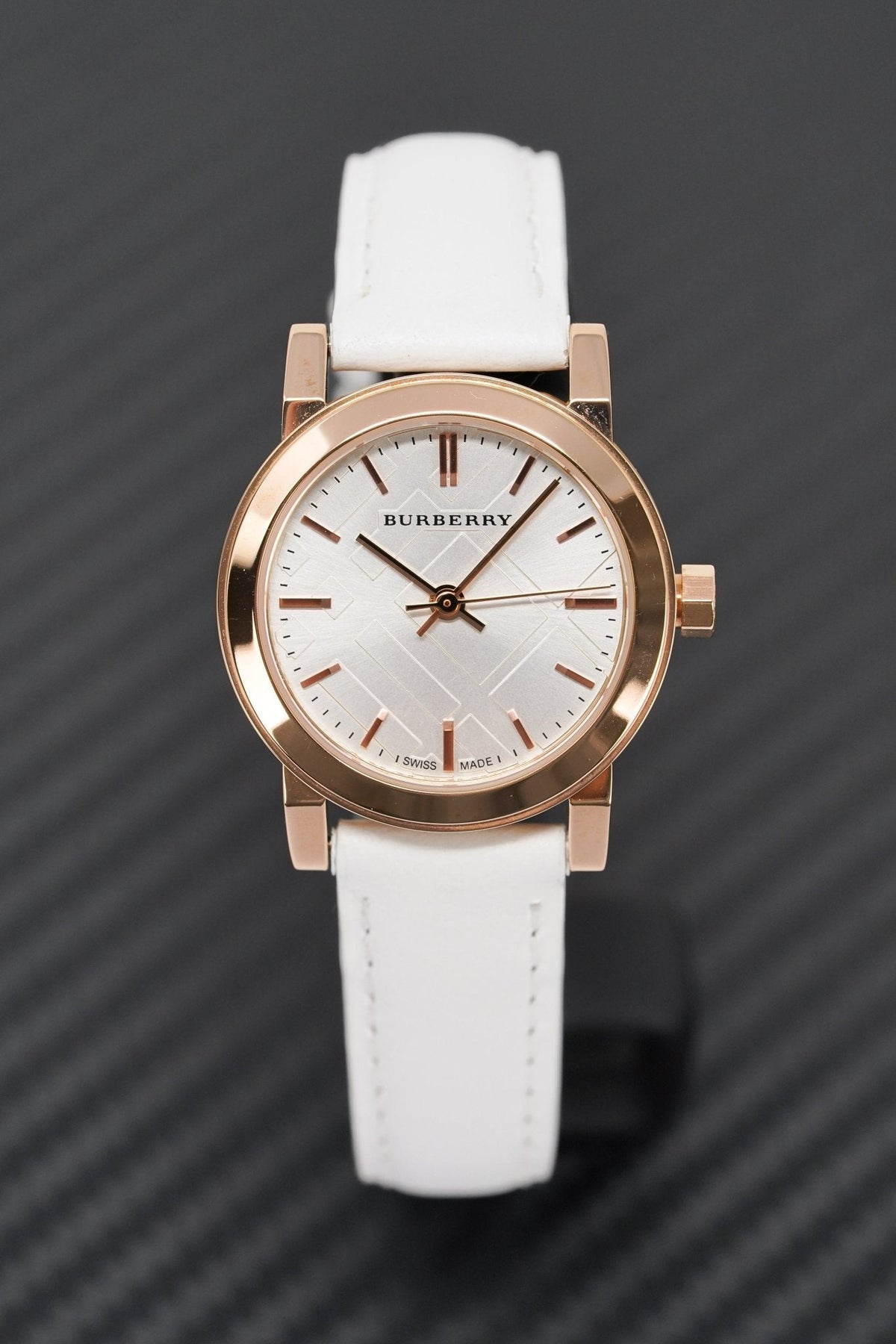  Shop Authentic Burberry The City White Dial White Leather Strap Watch for Women - BU9012 - Luxxuri