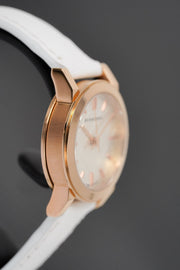  Shop Authentic Burberry The City White Dial White Leather Strap Watch for Women - BU9209 - Luxxuri