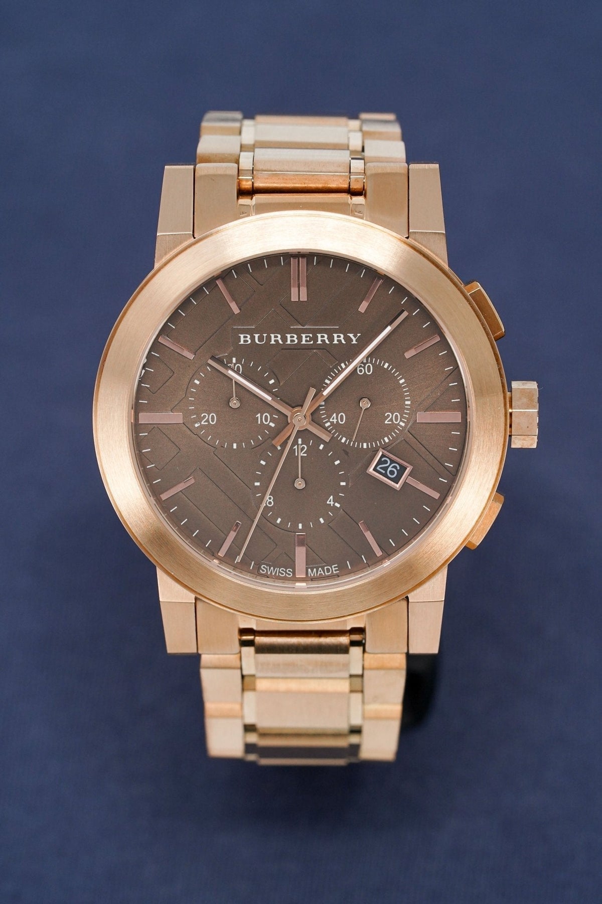  Shop Authentic Burberry The City Grey Dial Rose Gold Steel Strap Watch for Men - BU9353 - Luxxuri