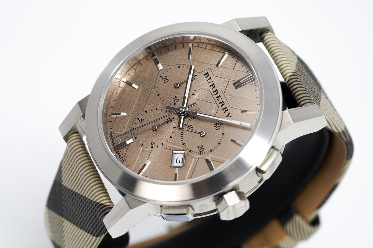  Shop Authentic Burberry The City Smoked Brown Dial Brown Leather Strap Watch for Men - BU9361 - Luxxuri