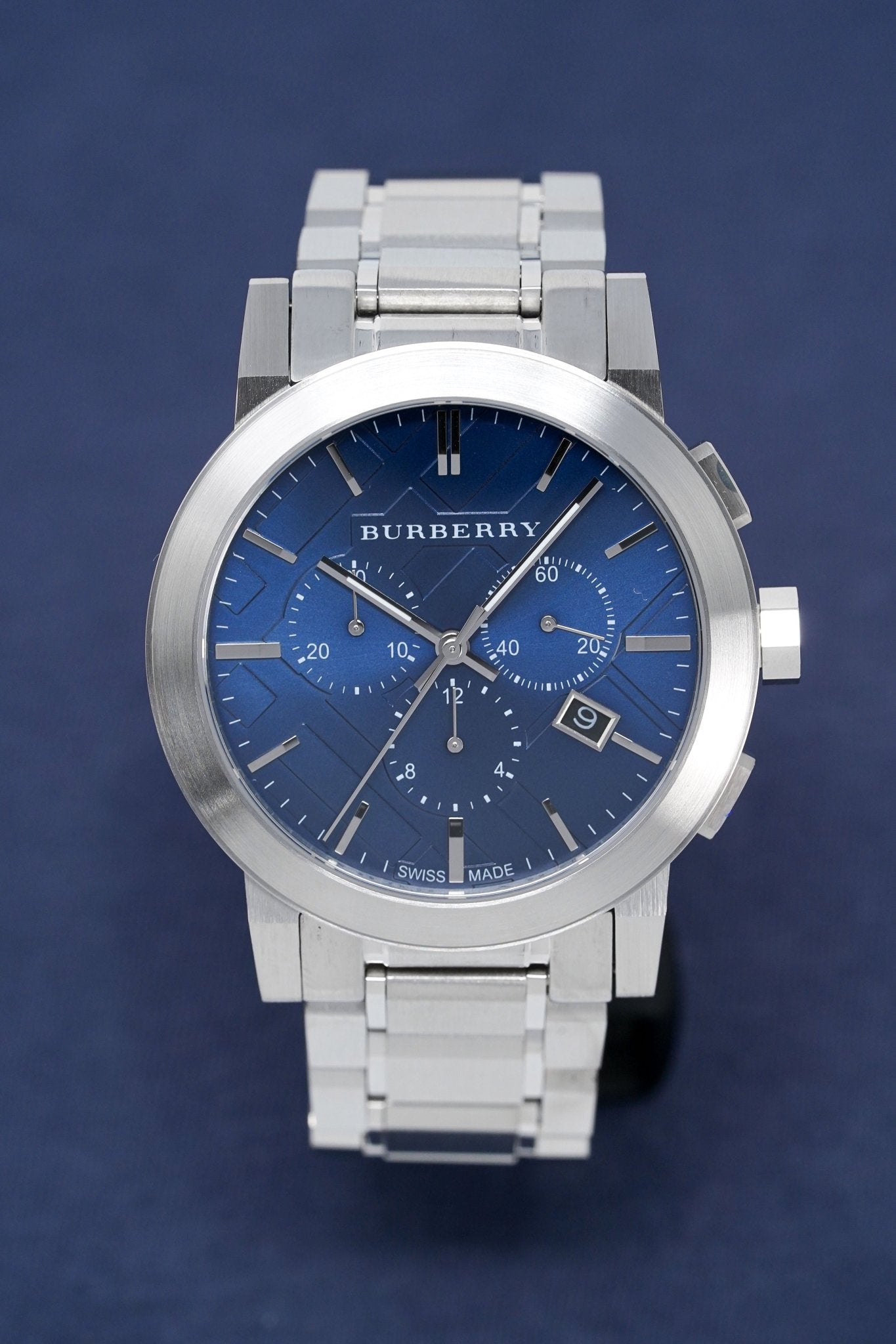  Shop Authentic Burberry The City Blue Dial Silver Steel Strap Watch for Men - BU9363 - Luxxuri