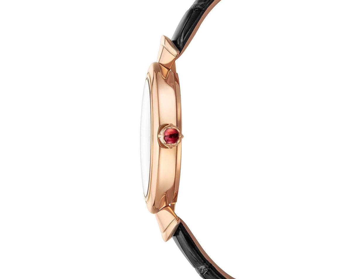  Shop Authentic Bvlgari Divas Dream Quartz Diamonds Black Dial Black Leather Strap Watch for Women - DREAM102841 - Luxxuri