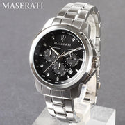  Shop Authentic Maserati Successo Chronograph Black Dial Silver Steel Strap Watch For Men - R8873621001 - Luxxuri